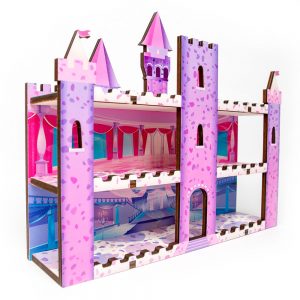Ružový zámok - drevený zámok pre malé hračky - mufotoys.eu