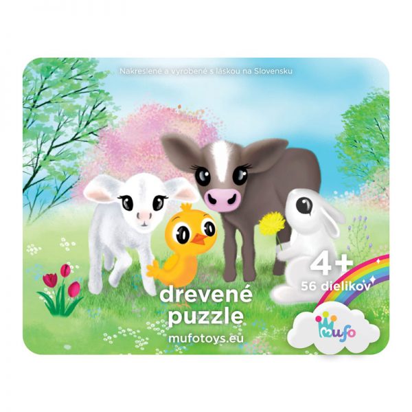 Drevené puzzle - Mláďatká - 56 dielikov - mufotoys.eu
