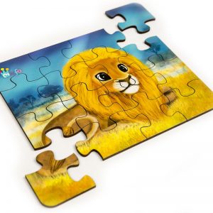 Puzzle Lev - Drevené puzzle - 16 dielikov - mufotoys.eu