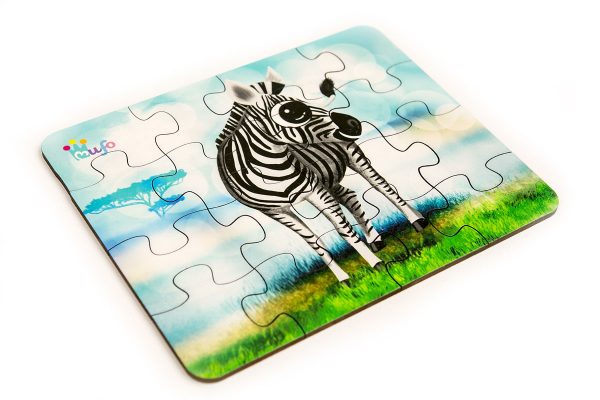 Puzzle Zebra - Drevené puzzle - 16 dielikov - mufotoys.eu