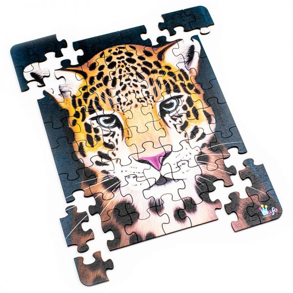 Drevené puzzle - Jaguar - 56 dielikov - mufotoys.eu