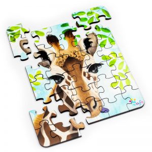 Žirafa portrét - Drevené puzzle pre deti - 30 dielikov - mufotoys.eu