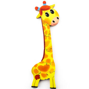 Drevená skladačka Žirafa - drevená skladačka pre najmenších - 7 dielikov - mufotoys.eu