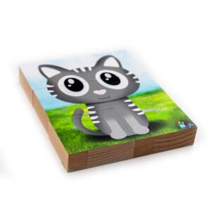 Panelčeky Havko a mačička - drevená skladačka pre najmenších - 6 panelčekov - mufotoys.eu