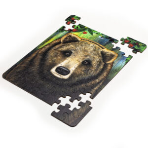 Drevené puzzle 56 Medveď portrét - mufotoys.eu - drevené hračky vyrobené na Slovensku